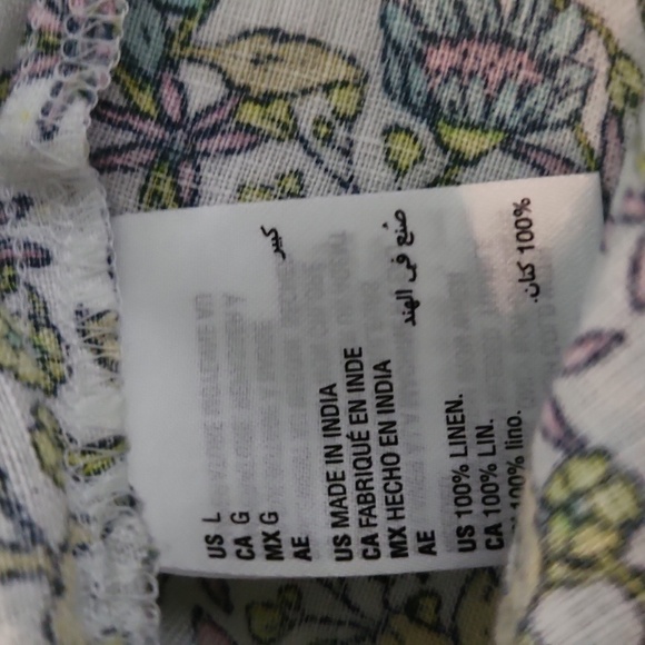 Linen Charter Club Luxury Womens Size L Blouse Longsleeve Floral Balloon Linen - Picture 13 of 13